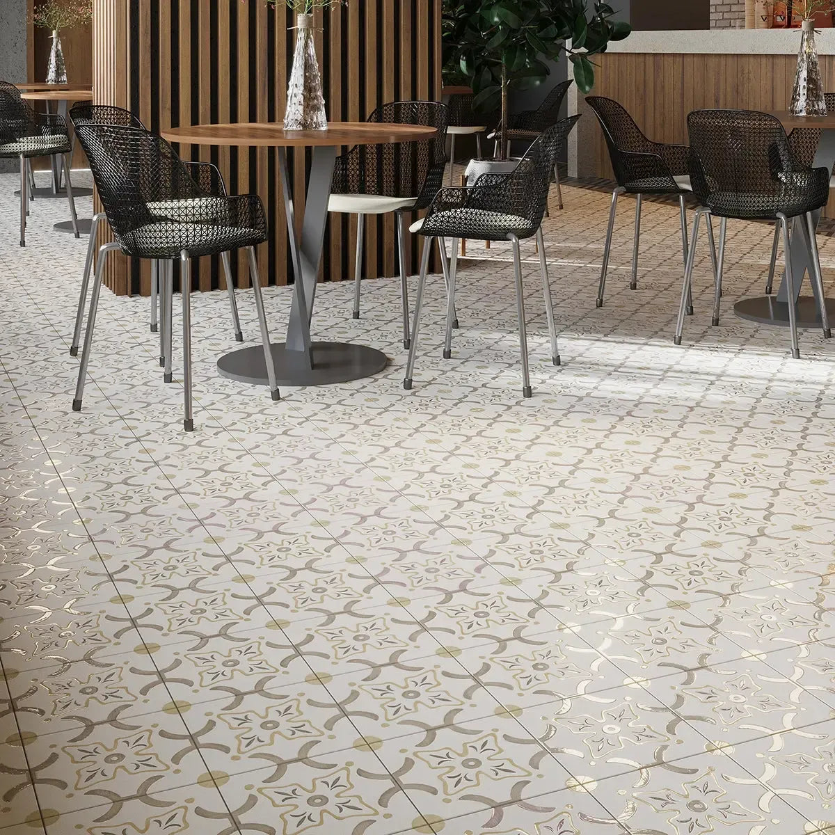 San Clemente Taupe Flower 8.78 x 8.78 Porcelain Tile | Tile Club