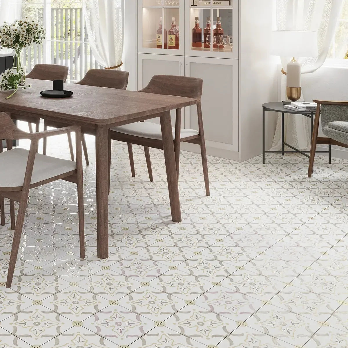 San Clemente Taupe Flower 8.78 x 8.78 Porcelain Tile | Spanish Tile for ...