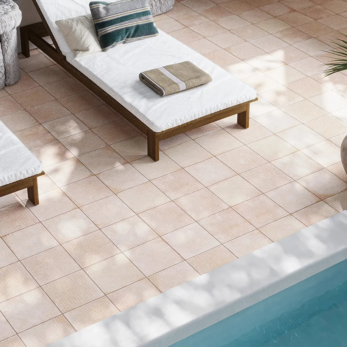 San Clemente Terracotta Dots 8.78 x 8.78 Porcelain Patio and Pool Tile