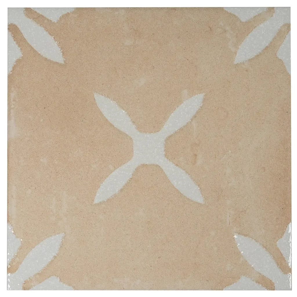 San Clemente Terracotta Flower 8.78 x 8.78 Porcelain Tile | Tile Club