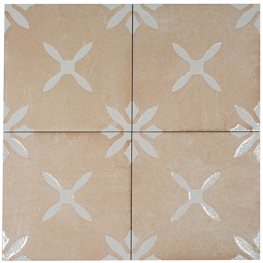San Clemente Terracotta Flower 8.78 x 8.78 Porcelain Tile | Tile Club