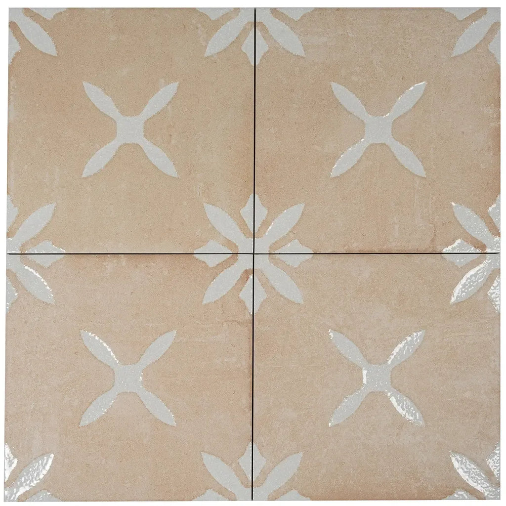 San Clemente Terracotta Flower 8.78 x 8.78 Porcelain Tile | Tile Club