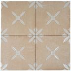 San Clemente Terracotta Flower 8.78 x 8.78 Porcelain Tile | Tile Club
