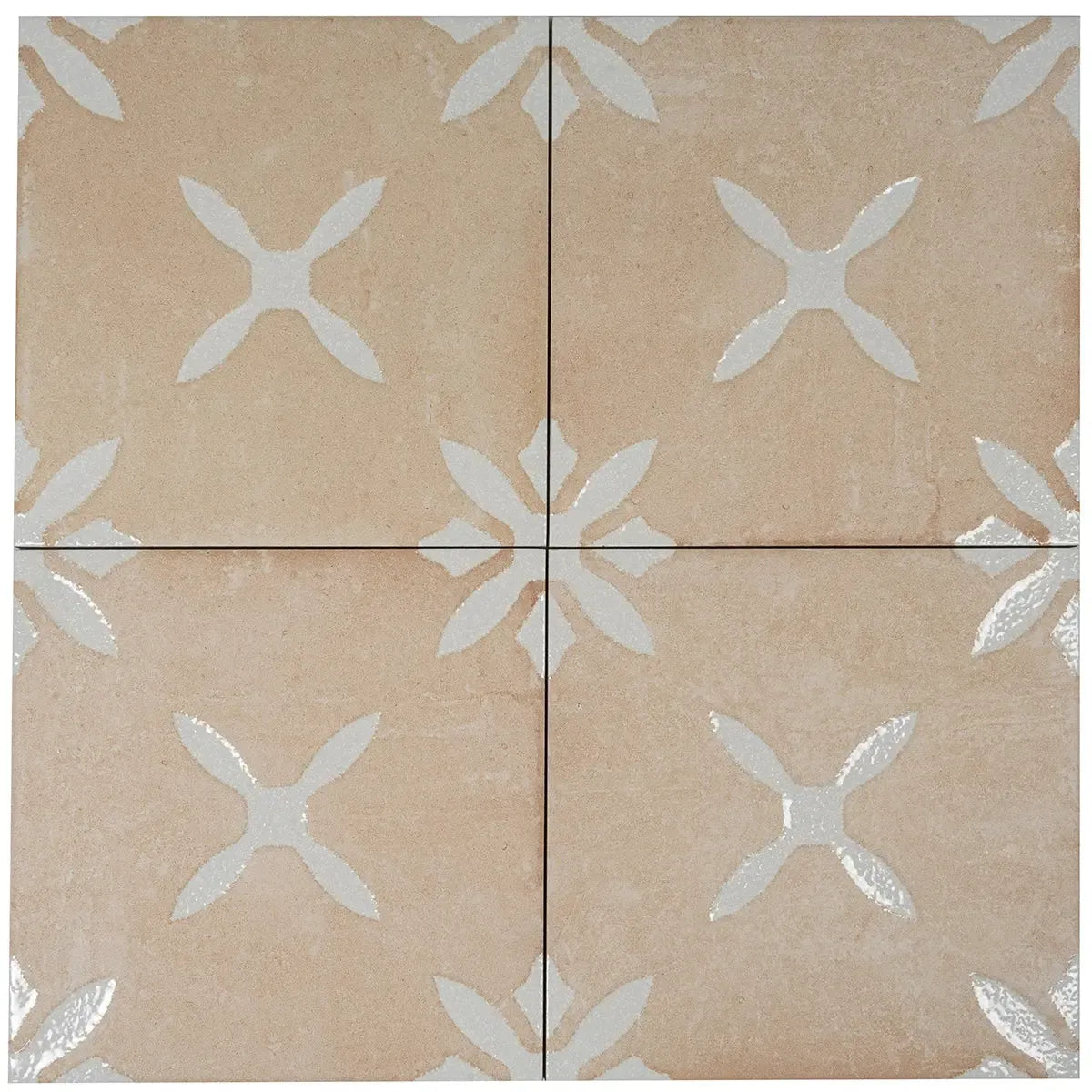 San Clemente Terracotta Flower 8.78 x 8.78 Porcelain Tile
