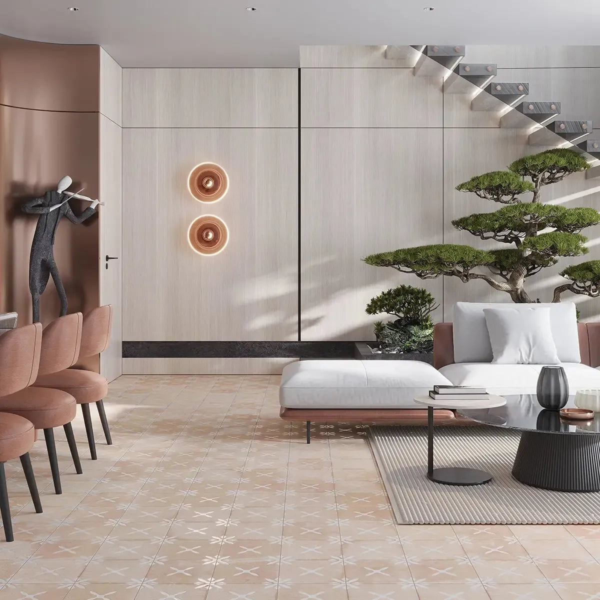 San Clemente Terracotta Flower 8.78 x 8.78 Porcelain Tile | Tile Club