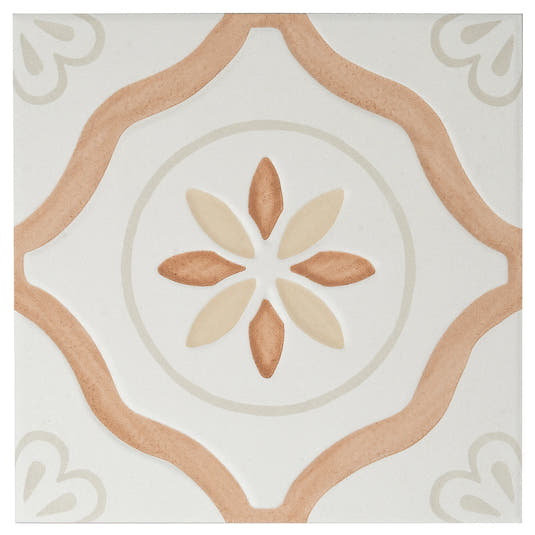 San Clemente Terracotta Petals 8.78 x 8.78 Porcelain Tile | Tile Club