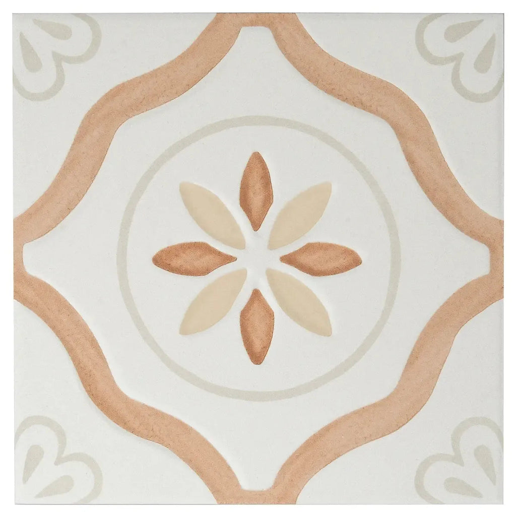 San Clemente Terracotta Petals 8.78 x 8.78 Porcelain Tile | Tile Club