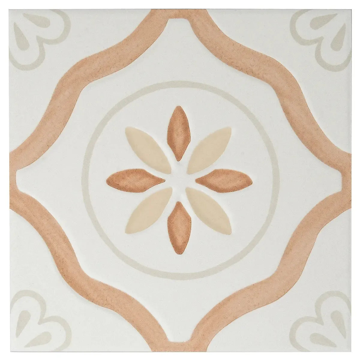 San Clemente Terracotta Petals 8.78 x 8.78 Porcelain Tile | Tile Club