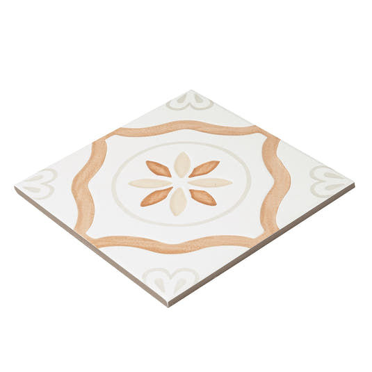 San Clemente Terracotta Petals 8.78 x 8.78 Porcelain Tile | Tile Club
