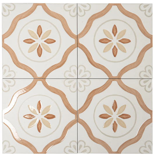 San Clemente Terracotta Petals 8.78 x 8.78 Porcelain Tile | Tile Club