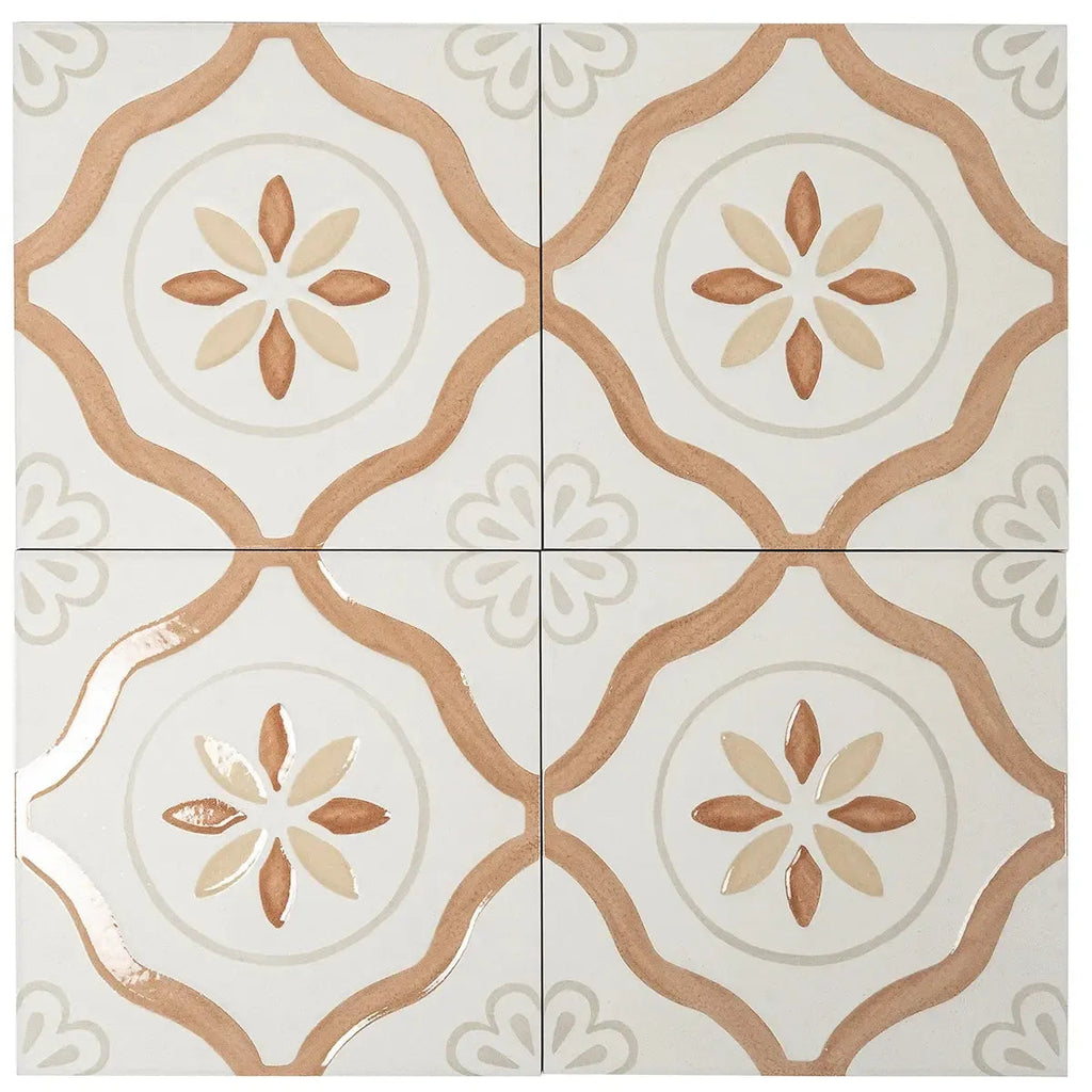 San Clemente Terracotta Petals 8.78 x 8.78 Porcelain Tile | Tile Club