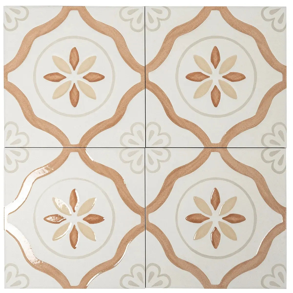San Clemente Terracotta Petals 8.78 x 8.78 Porcelain Tile | Tile Club