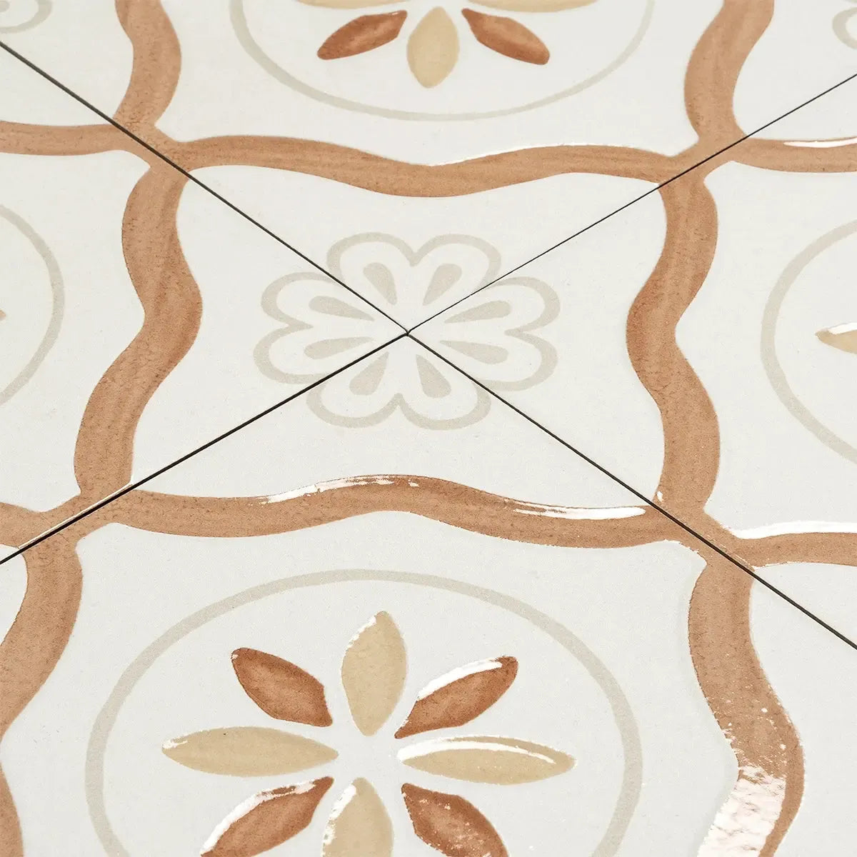 San Clemente Terracotta Petals 8.78 x 8.78 Porcelain Tile | Tile Club
