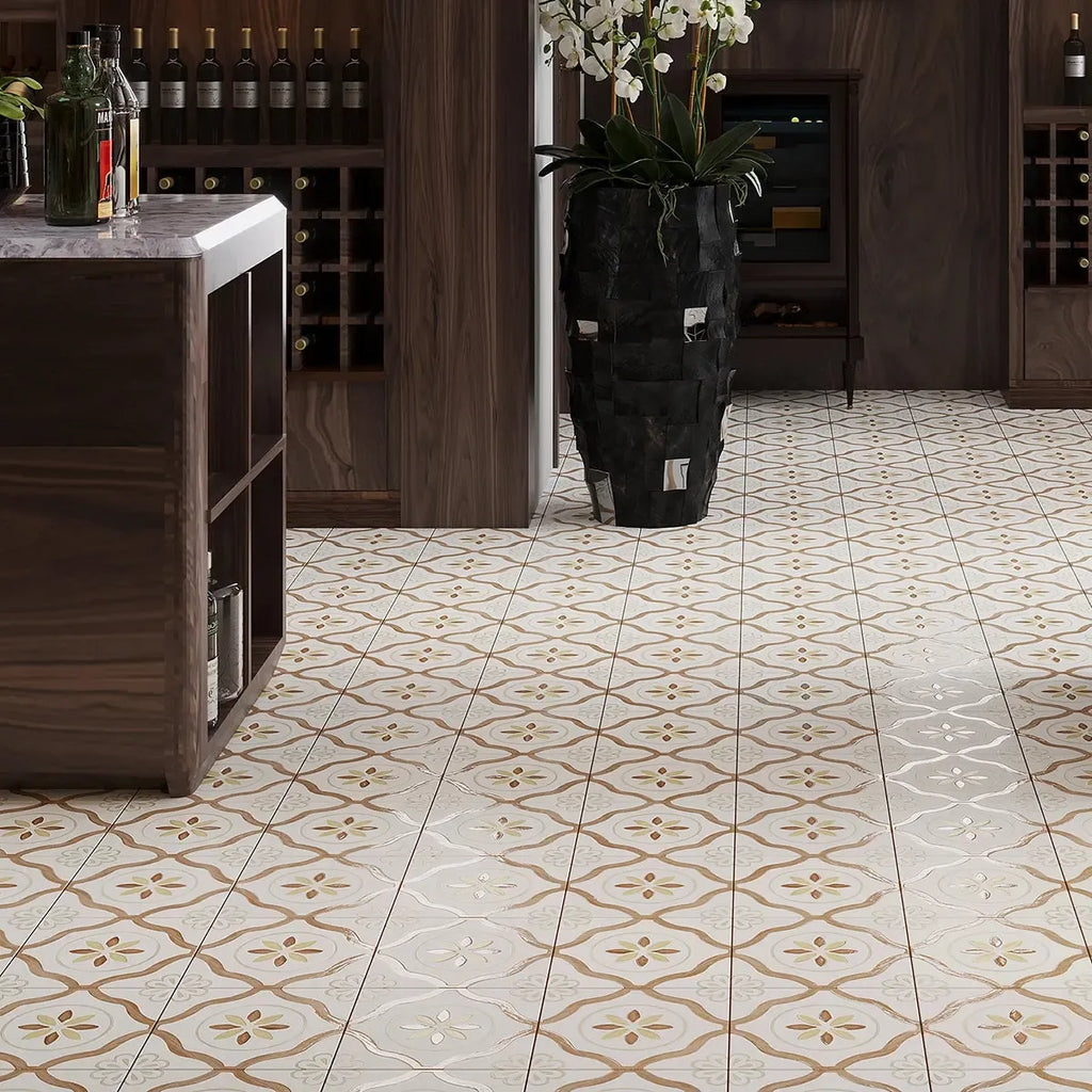 San Clemente Terracotta Petals 8.78 x 8.78 Porcelain Tile | Tile Club