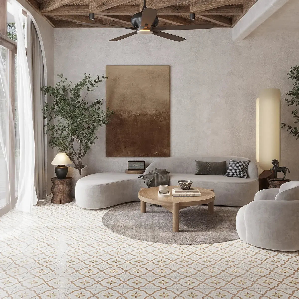 San Clemente Terracotta Petals 8.78 x 8.78 Porcelain Tile | Tile Club