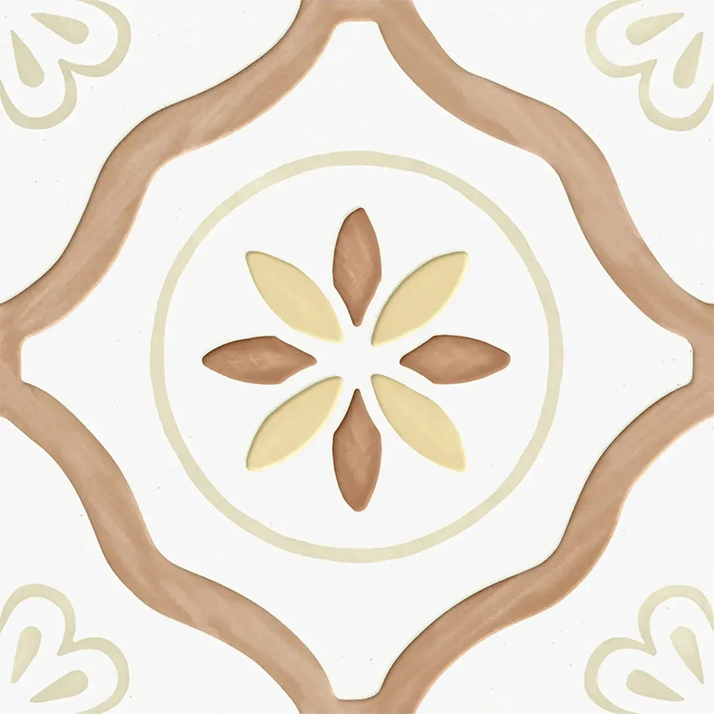 San Clemente Terracotta Petals 8.78 x 8.78 Porcelain Tile | Tile Club