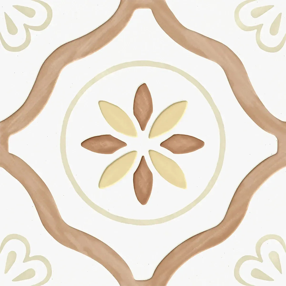 San Clemente Terracotta Petals 8.78 x 8.78 Porcelain Tile | Tile Club
