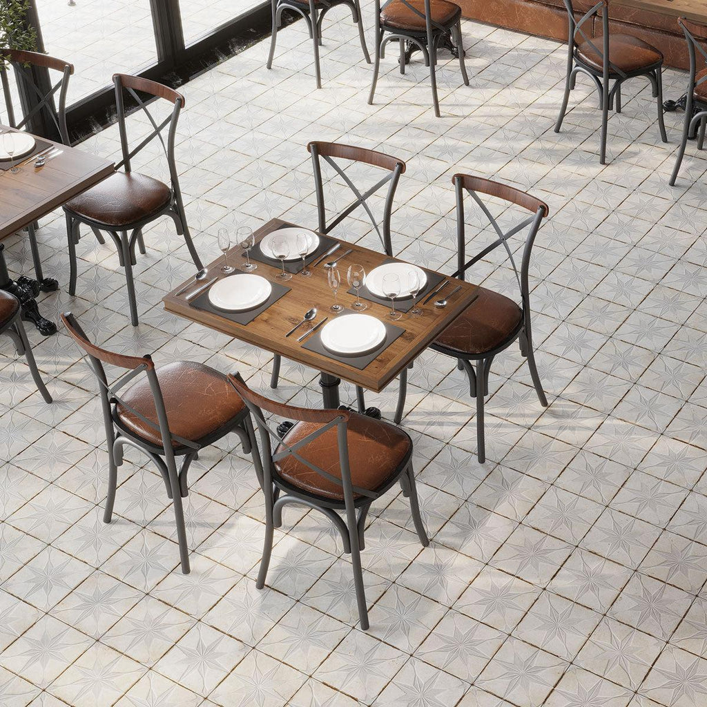 San Clemente White Star 8.78 x 8.78 Porcelain Tile | Tile Club