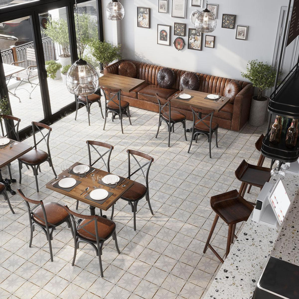 San Clemente White Star 8.78 x 8.78 Porcelain Tile | Tile Club