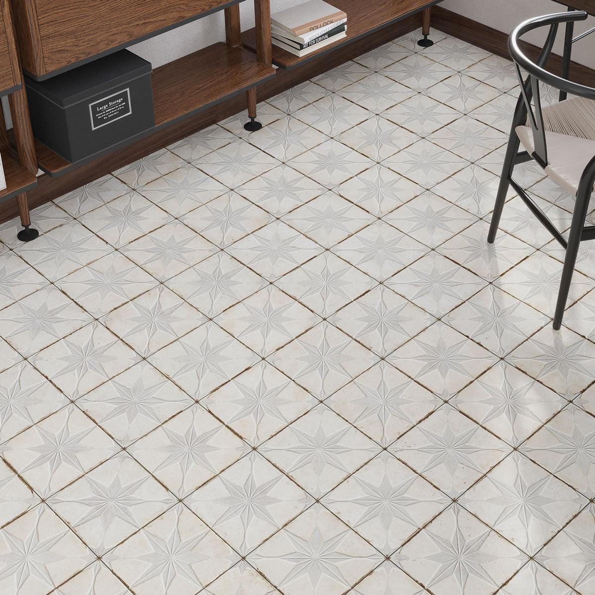 San Clemente White Star 8.78 x 8.78 Porcelain Tile