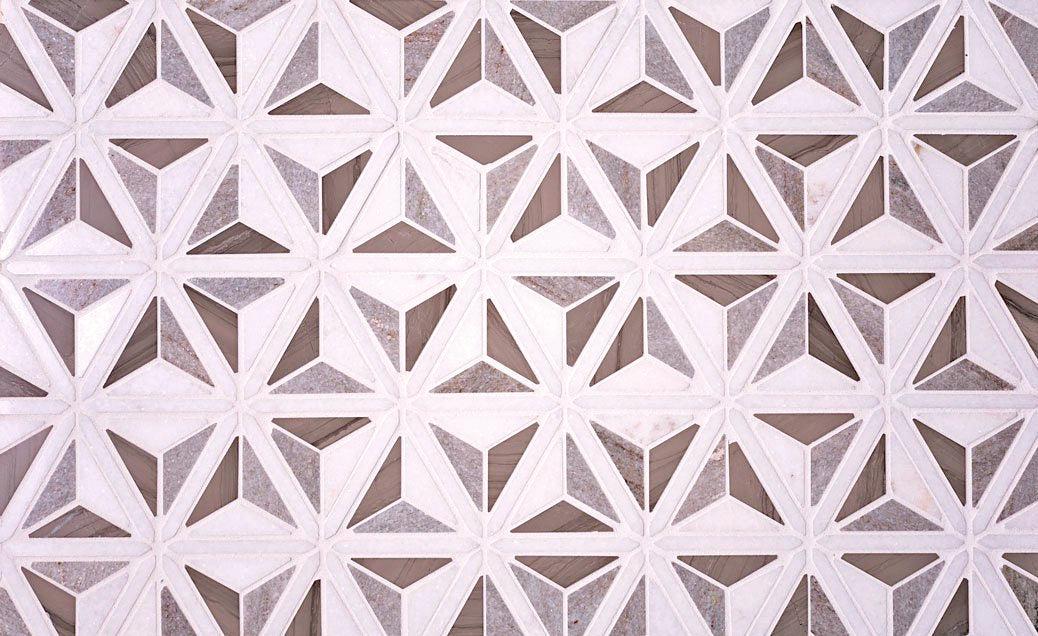 Sand Valley And Thassos Leaf Marble Mosaic Tile | Tile Club