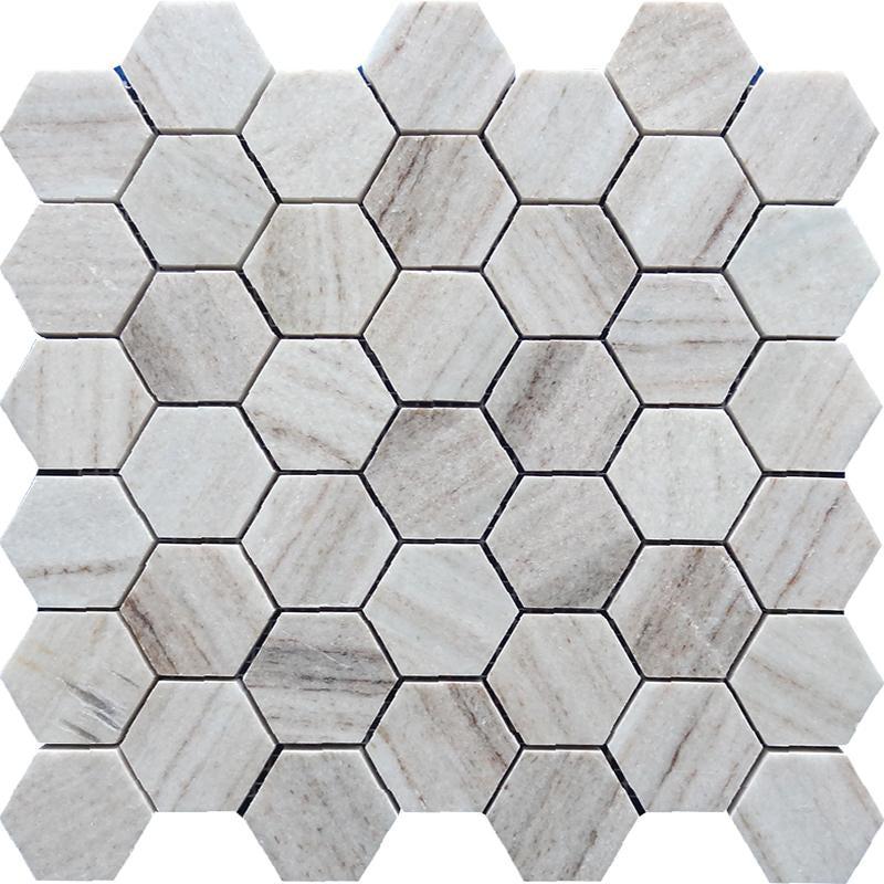 Sand Valley 2" Polished Hexagon Mosaic Tile | Tile Club | 11.7" x 11.9"