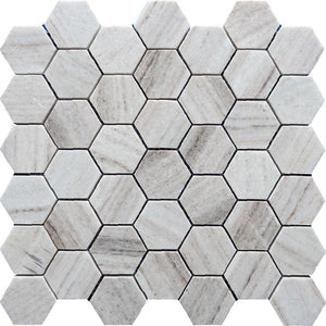 Sand Valley 2" Polished Hexagon Mosaic Tile | Tile Club | 11.7" x 11.9"