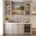 Sand Valley and Thassos Marble Penny Round Tile | Tile Club