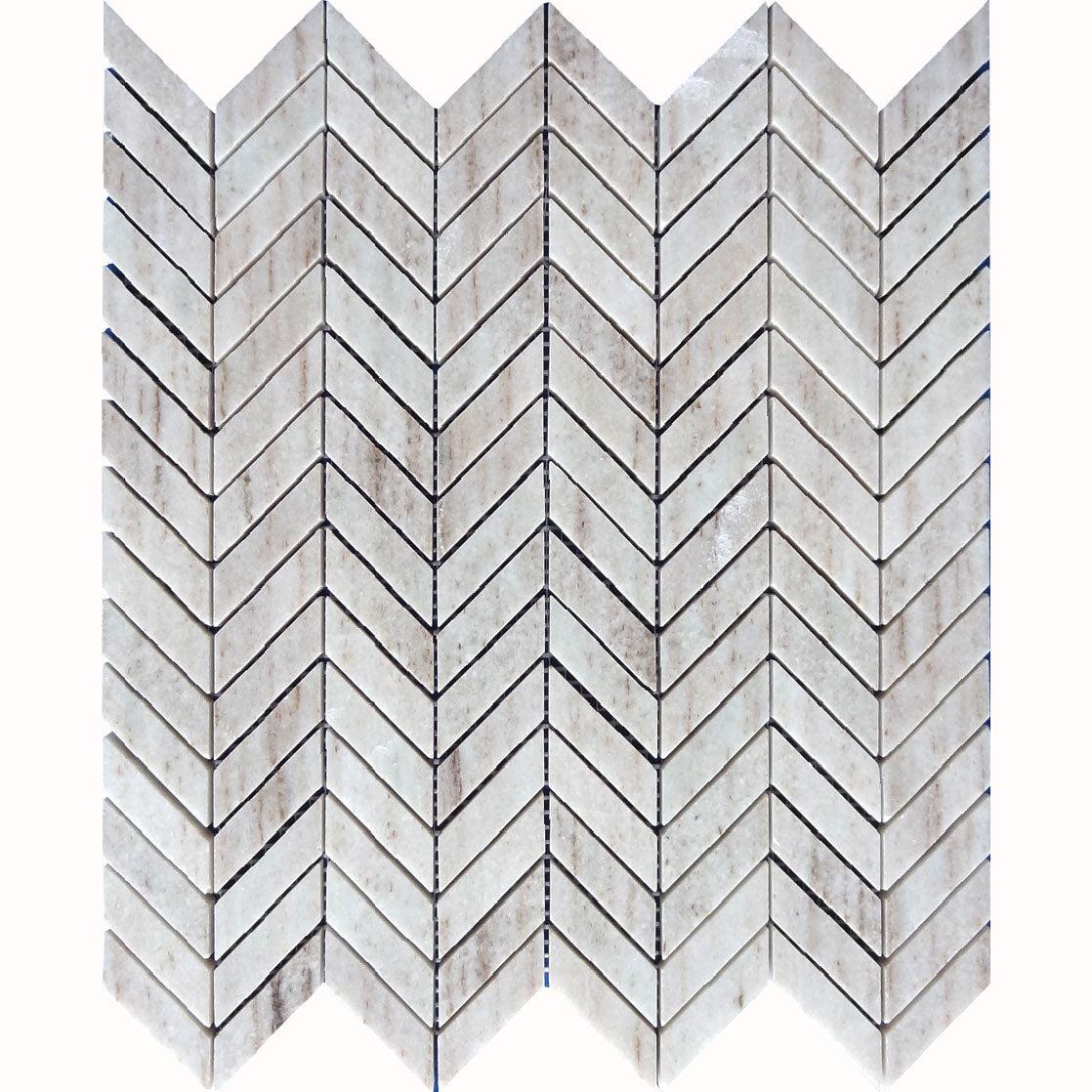 Sand Valley Herringbone Marble Mosaic Tile