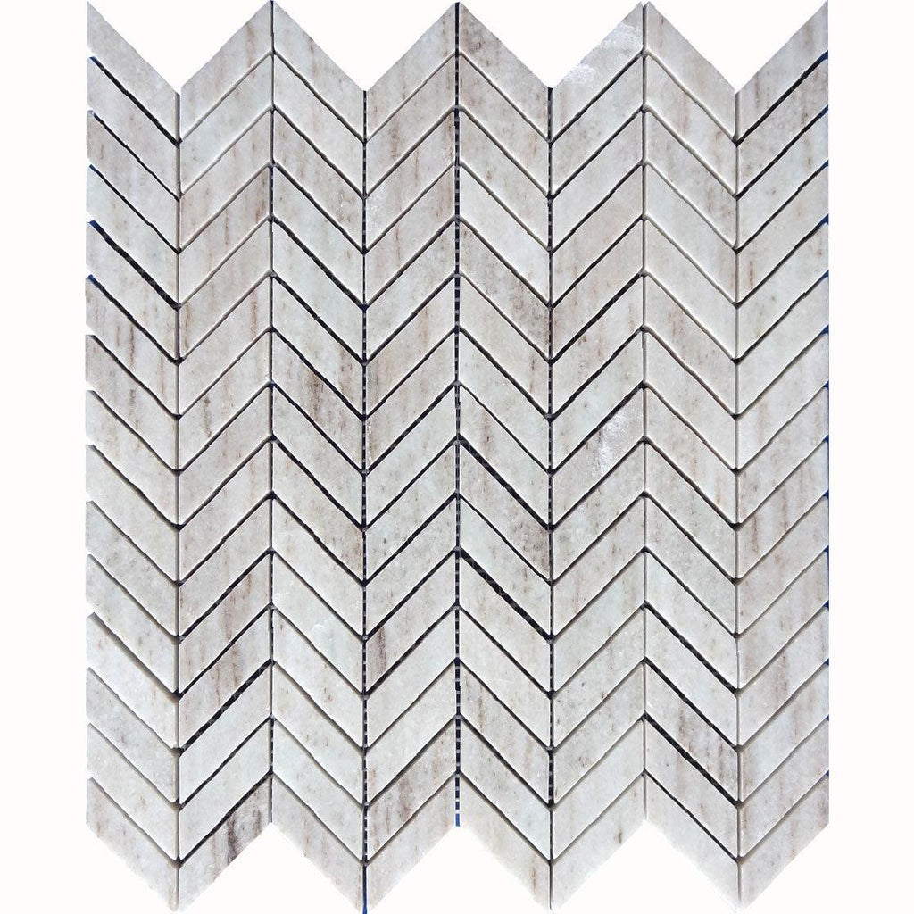 Sand Valley Herringbone Marble Mosaic Tile