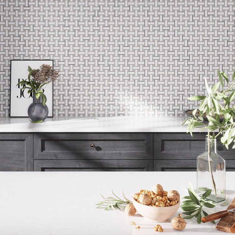 Basket Weave Mosaic tile backsplash