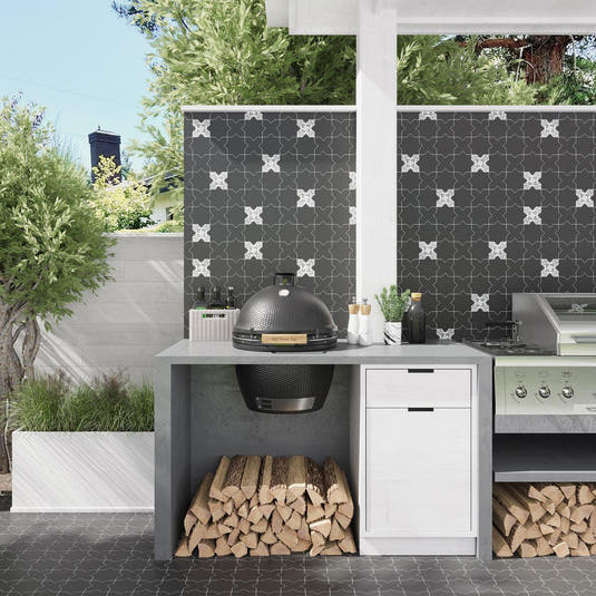 Santa Barbara Black Cross Ceramic Tile | Tile Club