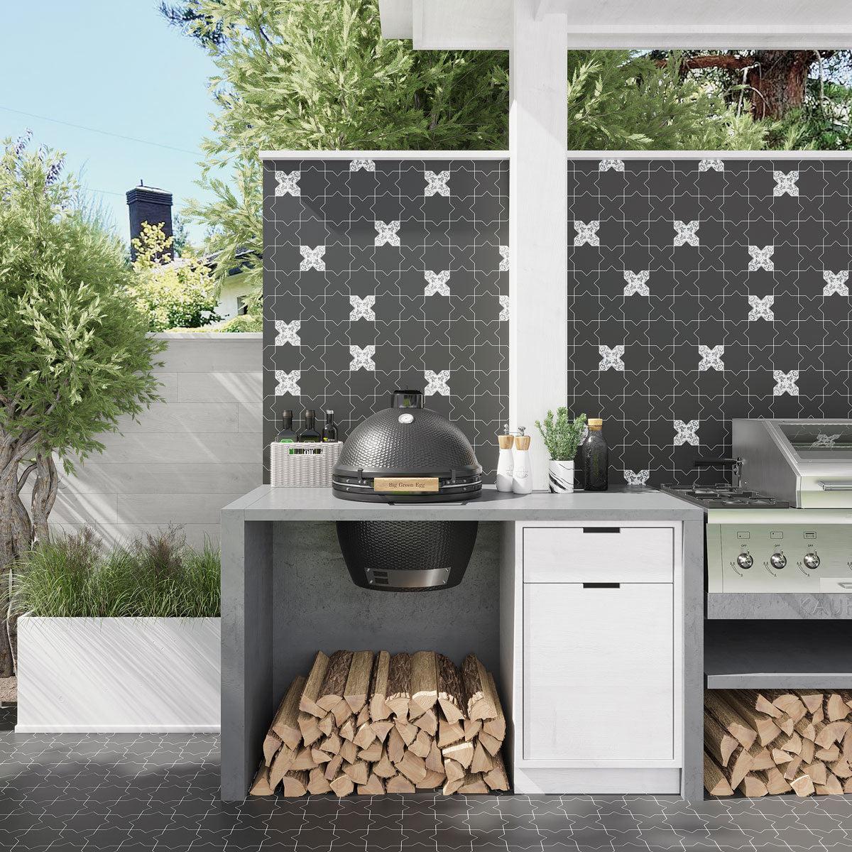 Santa Barbara Black Cross Ceramic Tile | Tile Club