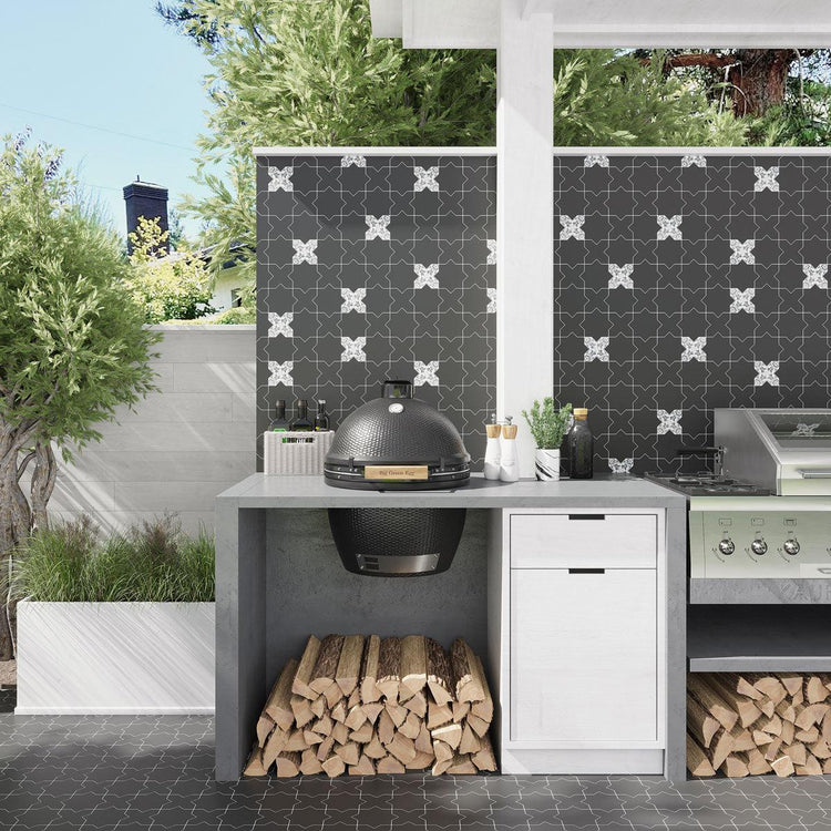 Santa Barbara Black Cross Ceramic Tile | Tile Club