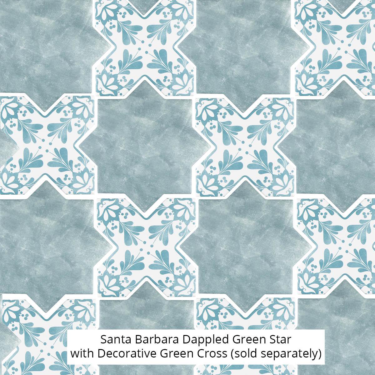 Santa Barbara Dappled Green Decorative Cross | Tile Club