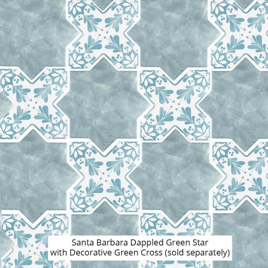 Santa Barbara Dappled Green Decorative Cross | Tile Club