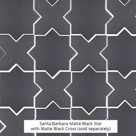 Santa Barbara Black Cross Ceramic Tile | Tile Club