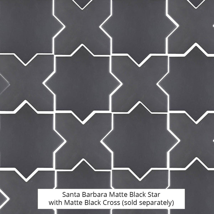 Santa Barbara Black Cross Ceramic Tile | Tile Club