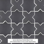 Santa Barbara Black Cross Ceramic Tile | Tile Club