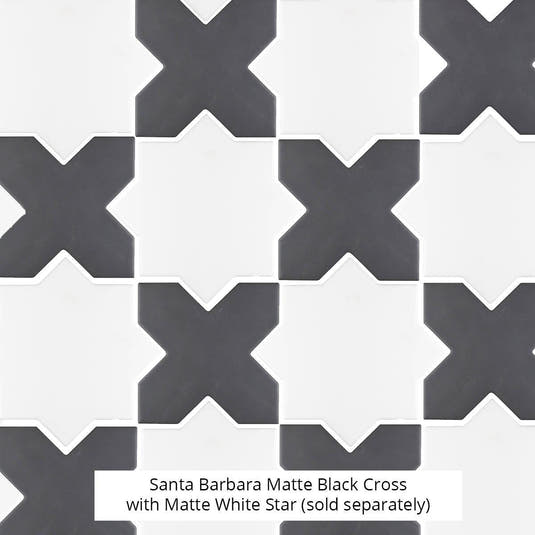 Santa Barbara Black Cross Ceramic Tile | Tile Club