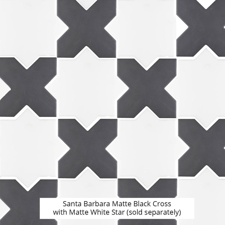 Santa Barbara Black Cross Ceramic Tile | Tile Club