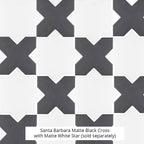 Santa Barbara Black Cross Ceramic Tile | Tile Club