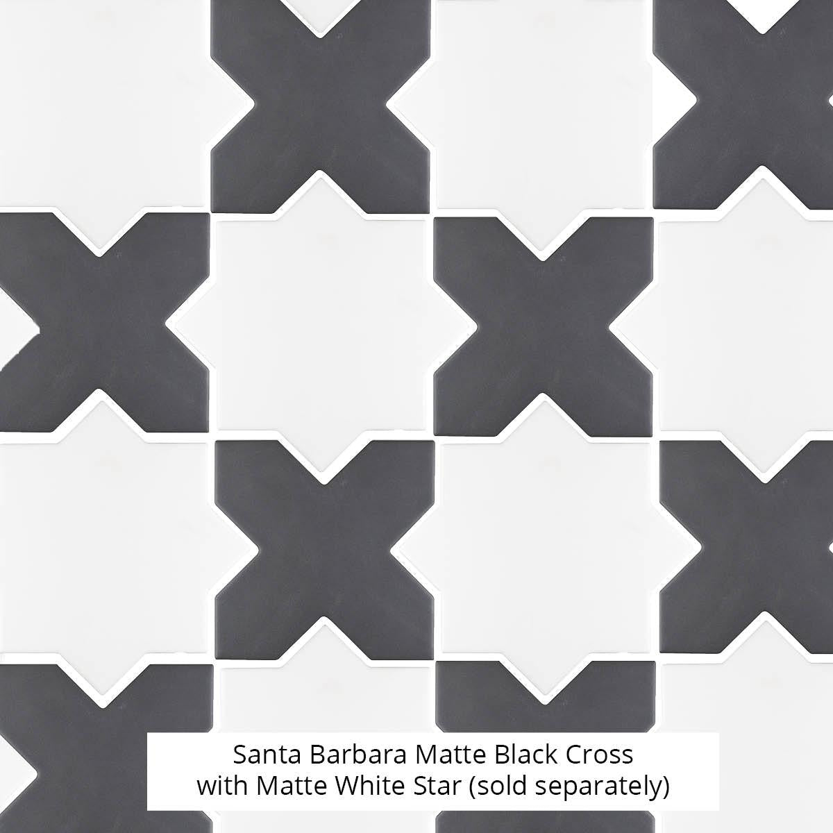Santa Barbara Black Cross Ceramic Tile | Tile Club