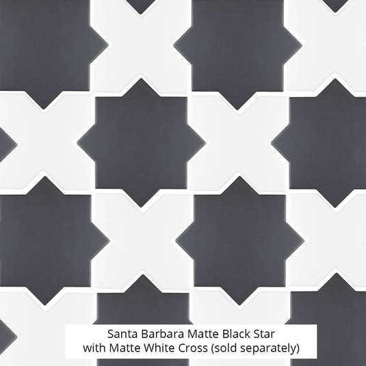 Santa Barbara Matte White Cross Ceramic Tile | Tile Club