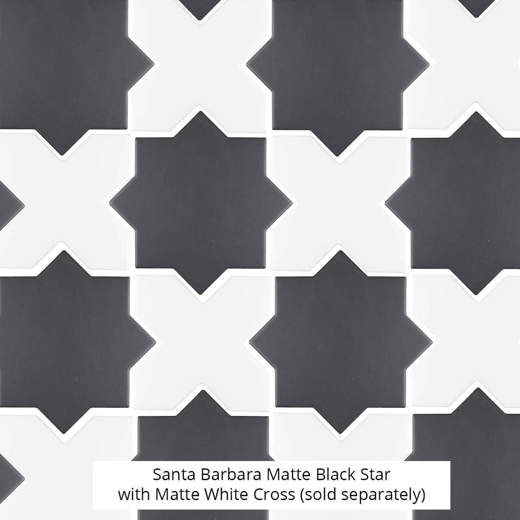Santa Barbara Matte White Cross Ceramic Tile | Tile Club