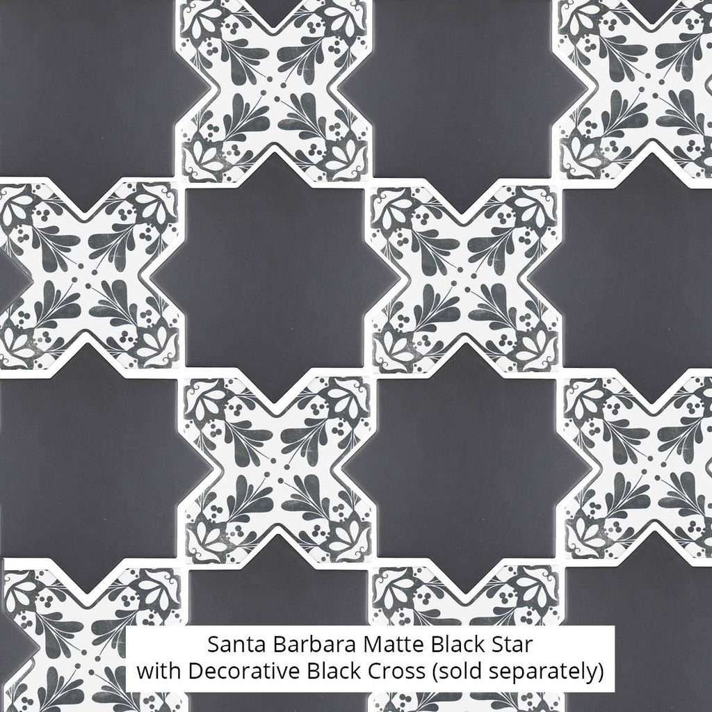 Santa Barbara Black Star Ceramic Tile | Tile Club