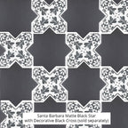 Santa Barbara Black Decorative Cross Ceramic Tile | Tile Club