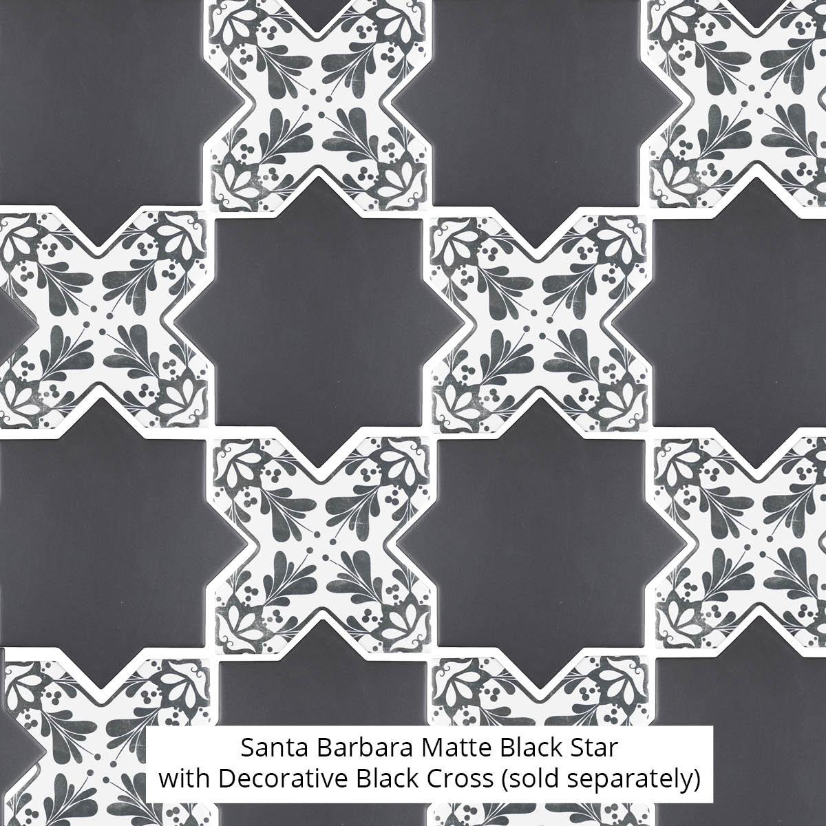 Santa Barbara Black Star Ceramic Tile | Tile Club