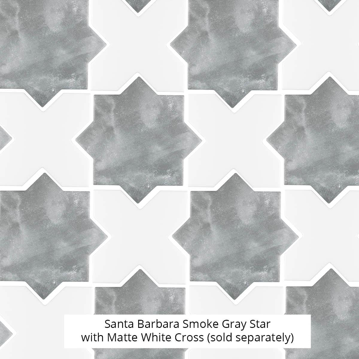 Santa Barbara Smoke Gray Star Ceramic Tile | Tile Club