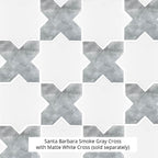 Santa Barbara Smoke Gray Cross Ceramic Tile | Tile Club
